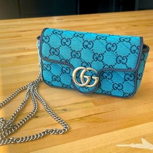 Authentic GG Marmont cloth crossbody bag